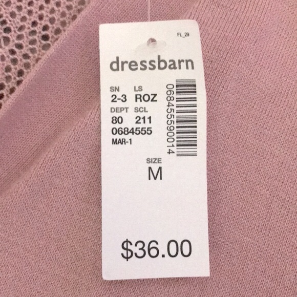 Roz & Ali Pointelle Sweater Dusty Pink Long Sleeve Open Front New with Tags - Picture 15 of 17